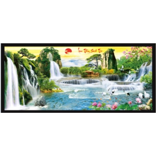 TRANH  THÊU PHONG CẢNH 3D LƯU THỦY SINH TÀI LV3304 (160x70cm)