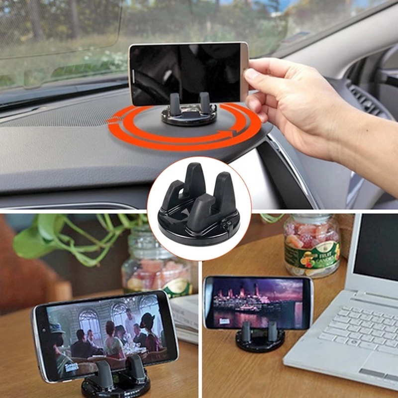 Giá Đỡ Điện Thoại Bằng Silicon Chống Trượt Có Thể Xoay 360 Độ Cho Xe Hơi