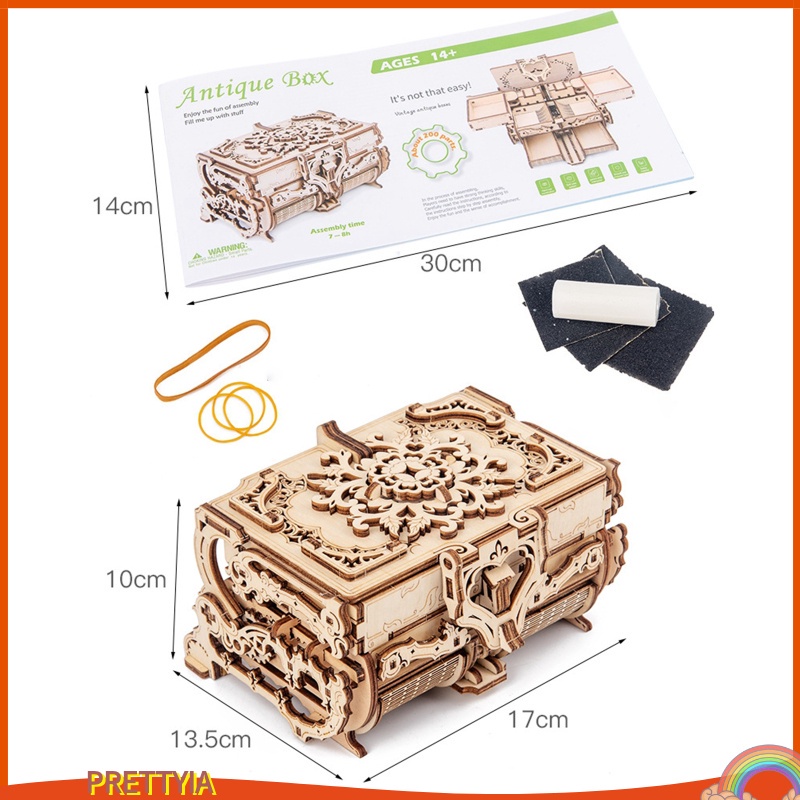 Hộp đựng trang sức lắp ráp mô hình tòa nhà 3D bằng gỗ không độc hại DIY