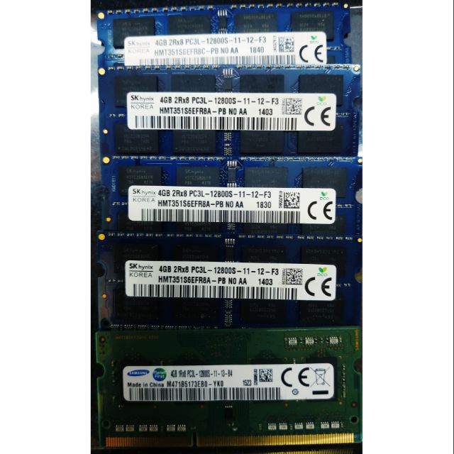 RAM Laptop DDR3L 4GB bóc máy nội địa