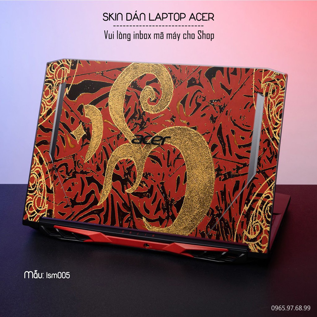 Skin dán Laptop Acer in hình Biểu Tượng Om Vàng - lsm005 (inbox mã máy cho Shop)