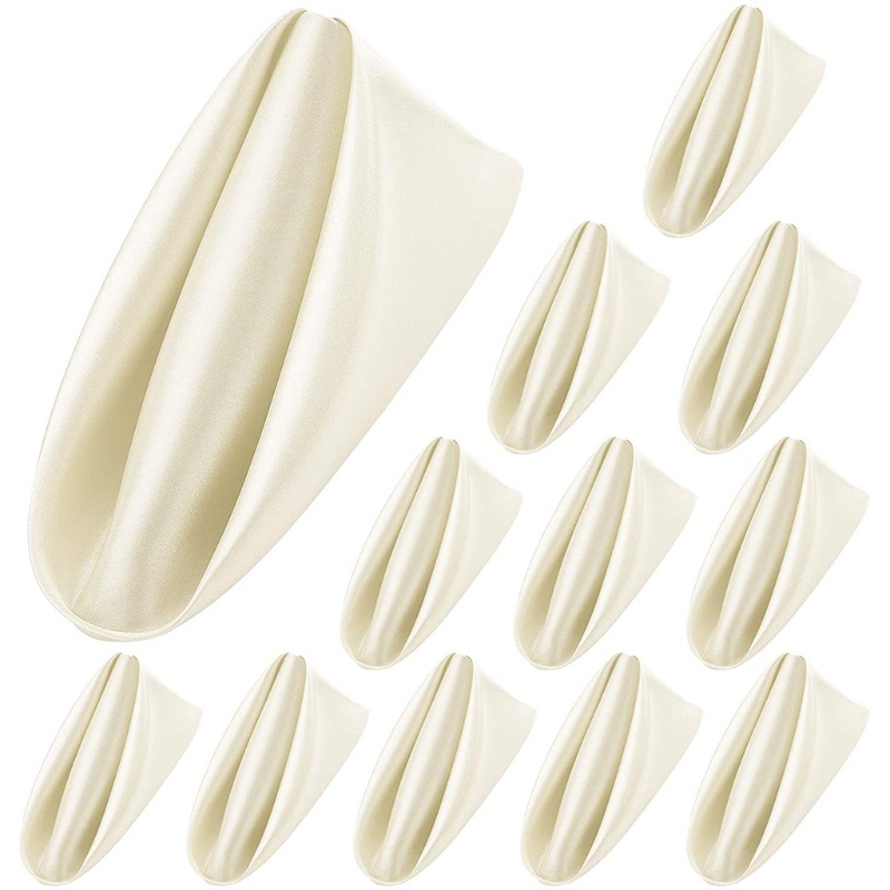 ✿ Set 12 Khăn Ăn Hình Vuông 50cm Bằng Vải Satin Đa Ứng Dụng
