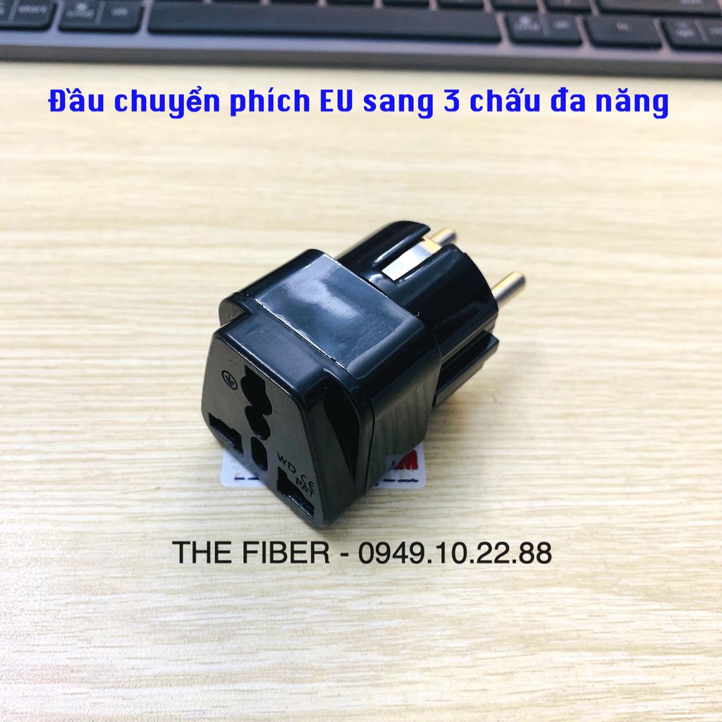 Đầu chuyển phích cắm EU sang 3 chấu đa năng WD-EU