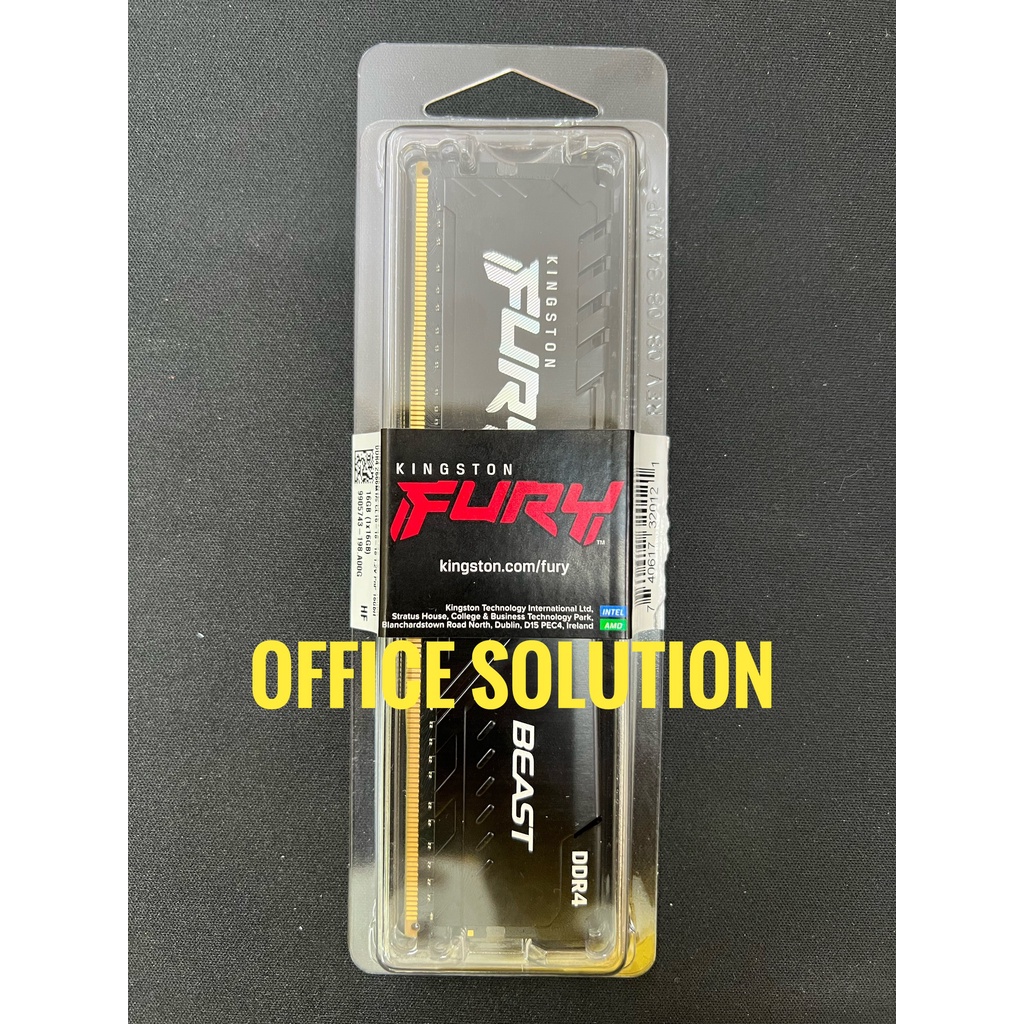 Ram PC Kingston Fury Beast Black 16GB 2666MHz DDR4 KF426C16BB/16 - Hàng Chính Hãng