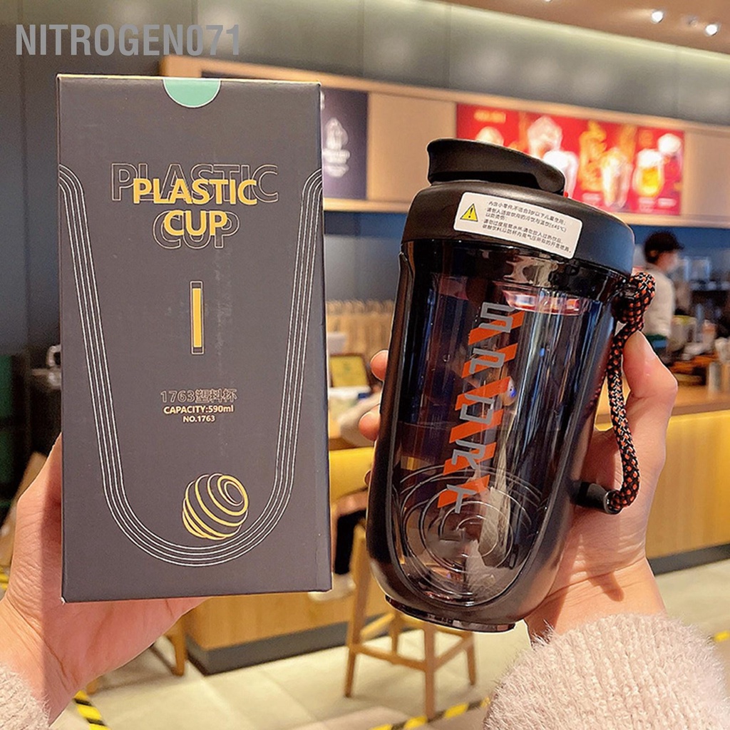 Bình nước thể thao, bình đựng nước nhựa tập gym cao cấp  590ml Chống Rò Rỉ Nitrogen071