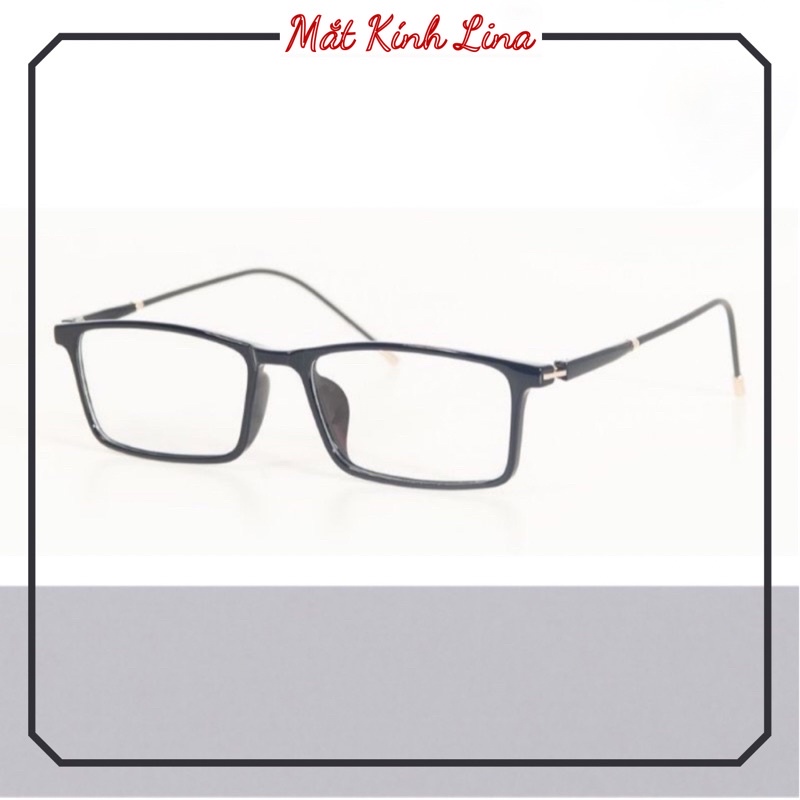 Kính chữ nhật thời trang chất liệu nhựa dẻo càng kính kim loại chắc chắn 1214 Linaeyewear - Lắp tròng cận theo độ cận