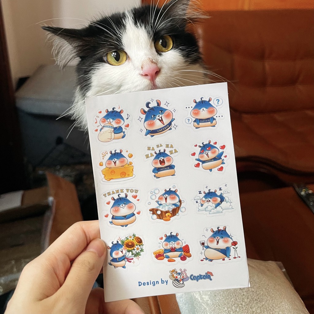 Sticker độc quyền Captain Pets dán chơi cho zui