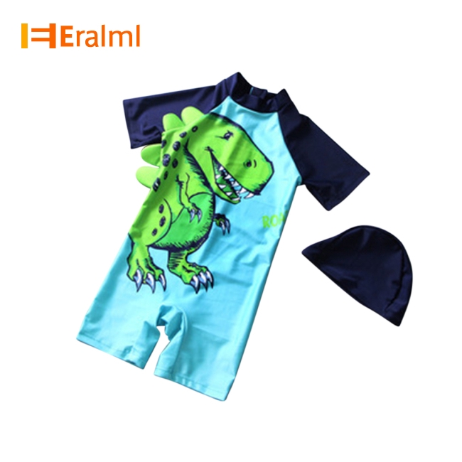 Đồ bơi liền thân in hình khủng long kèm mũ bơi cho bé trai | WebRaoVat - webraovat.net.vn
