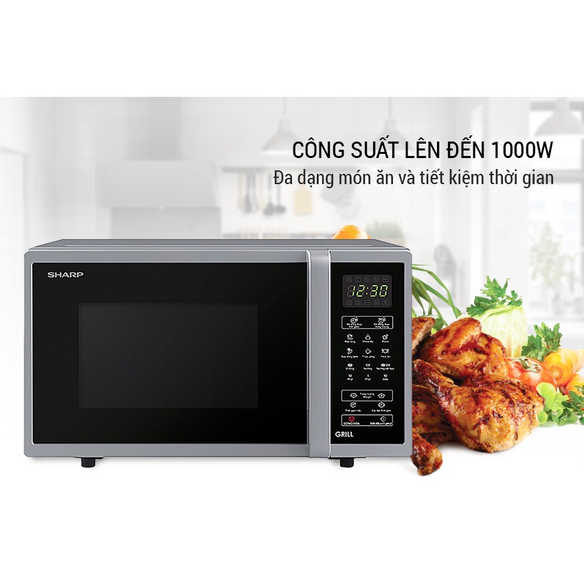 Lò Vi Sóng có Nướng Điện Tử Sharp R-G372VN-S (23L) - Hàng chính hãng