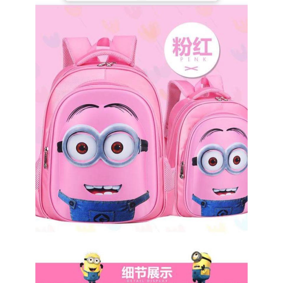 Freeship 99k TQ_Balo Minion hồng