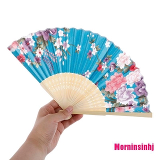 Quạt gấp bằng lụa phong cách Trung Quốc Nhật Bản