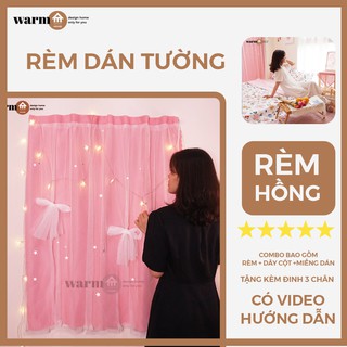 Rèm Dán Hai Lớp siêu xinh Ảnh Thật Warm House - Màu Hồng