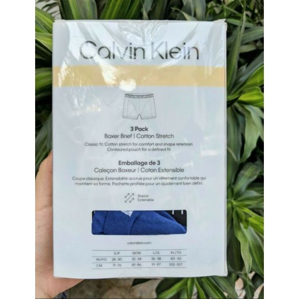 🩲Set 3️⃣ quần lót Nam Calvin Klein 3 Pack Cotton Stretch Boxer Brief