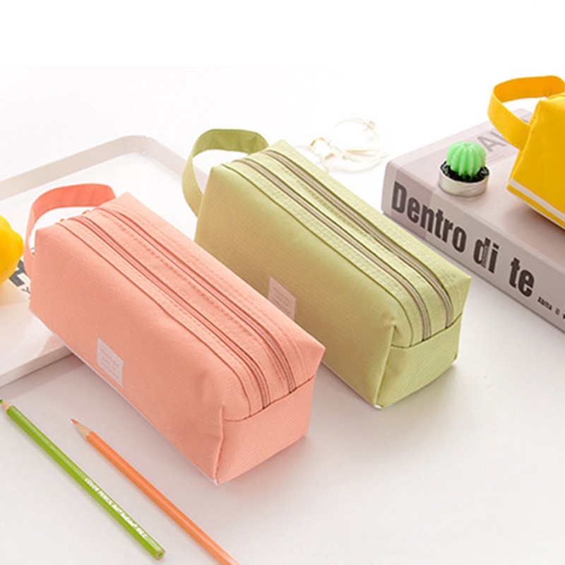 Túi đựng bút sức chứa lớn thiết kế 2 ngăn kiểu dáng sáng tạo