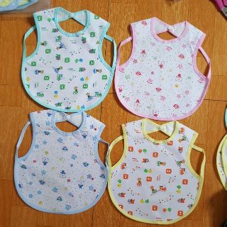 Set 5 yếm ăn dặm cao su cotton cho bé, yếm cho bé, yếm tam giác