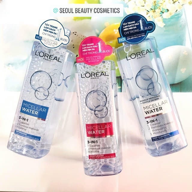 Nước tẩy trang L'Oreal Paris 3-in-1 Micellar Water 400ml