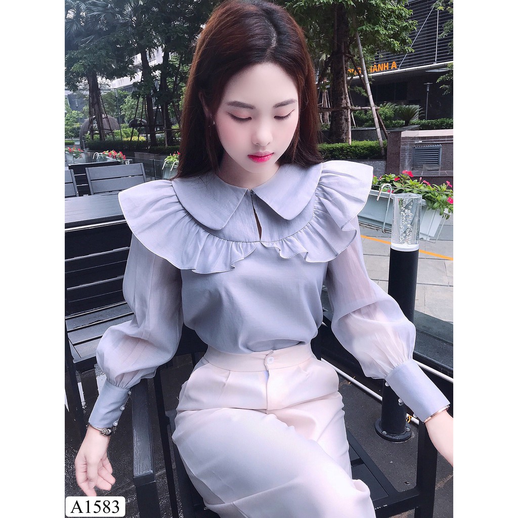Áo xanh ghi bèo ngực A1583 - QUEEN SHOP DOLCE VIVA COLLECTION ( ảnh trải sàn do chính tay chị chủ tự chụp) | BigBuy360 - bigbuy360.vn