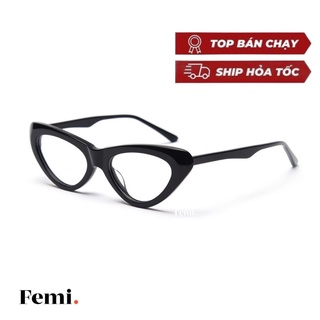 Gọng kính cận nữ mắt mèo Femi Kara chính hãng mắt kính nữ Acetate cao cấp
