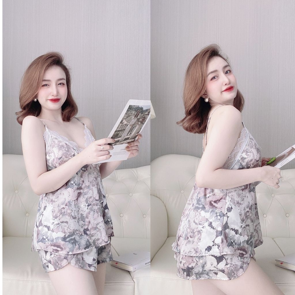 Đồ Ngủ Nữ Đồ Ngủ Sexy lụa Satin cao cấp mềm mại xinh xắn &lt; 65KG