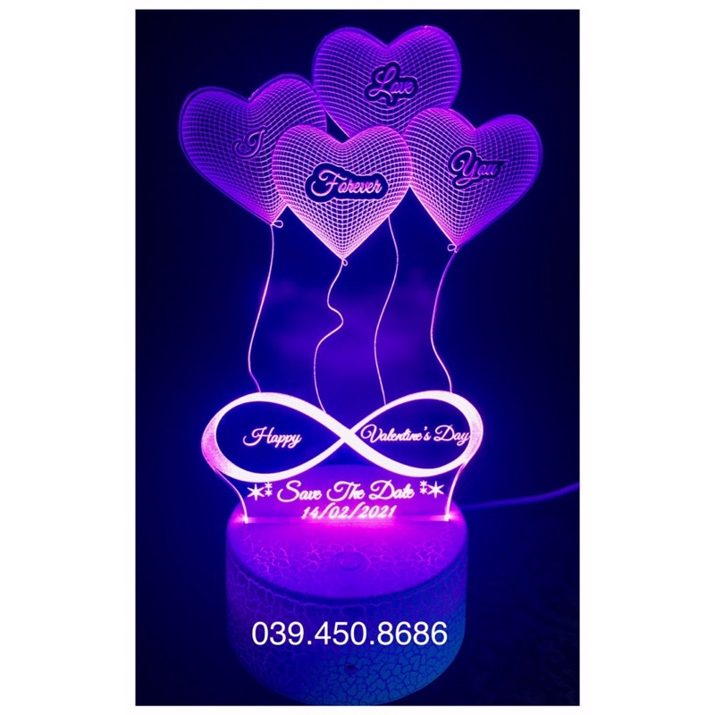 Đèn LED 3D Valentine