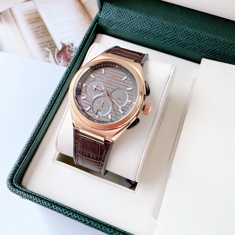 Đồng Hồ Nam Ma.serati , Mặt 43mm, Chống nước 100m