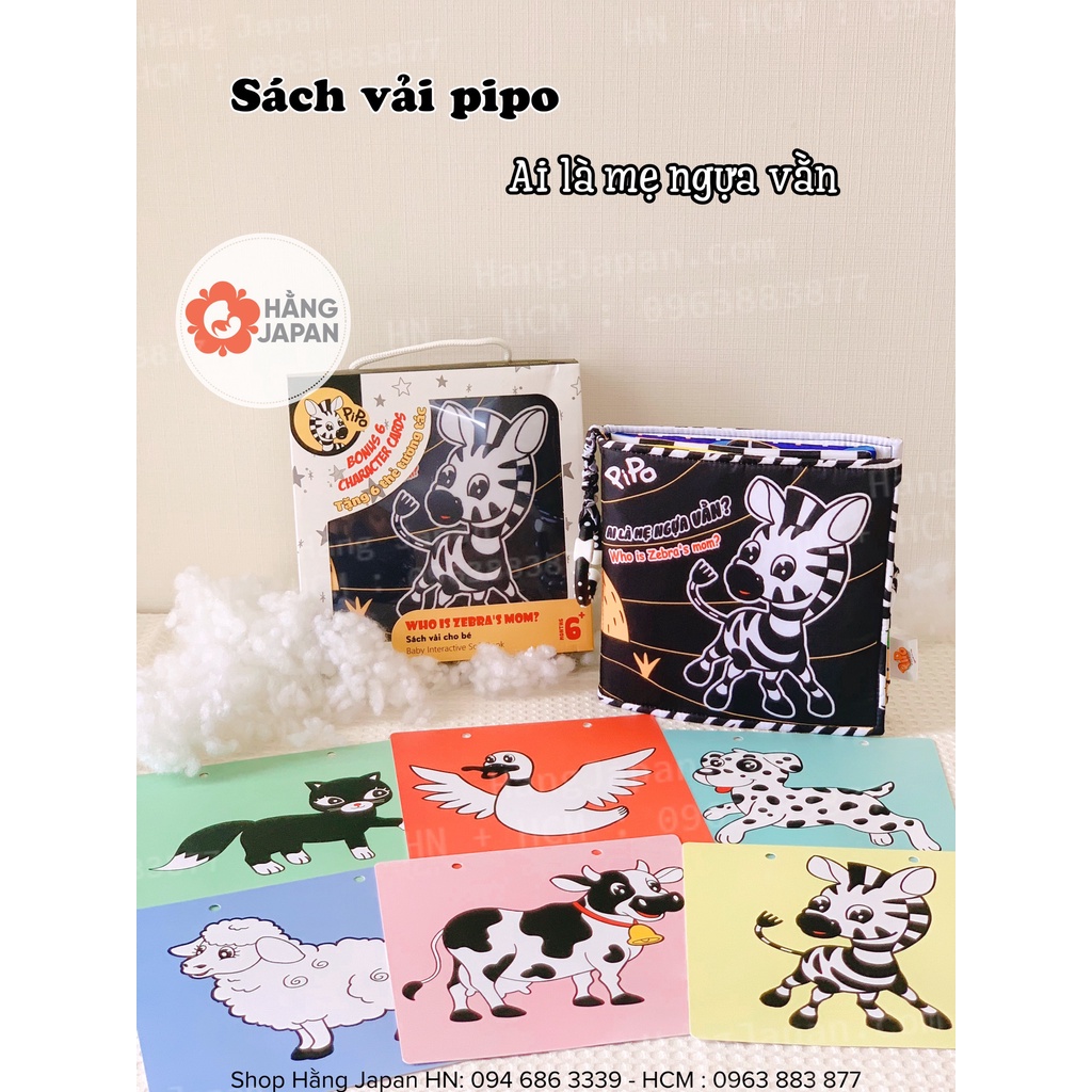 Sách vải cho Bé 16 chủ đề chính hãng Pipo Việt Nam giúp bé phát triển đa giác quan