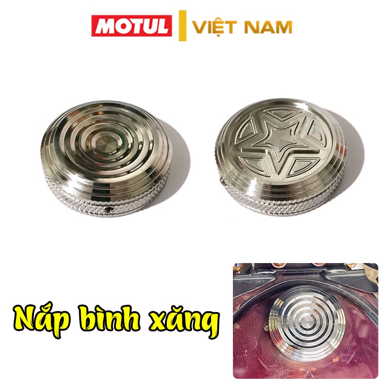 Nắp bình xăng CNC Salaya inox 304 cho Wave, Sirius, Airblade, Dream, Exciter 150 và nhiều xe khác