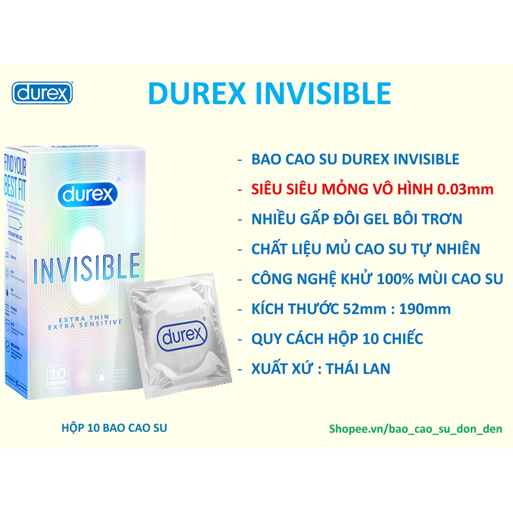 [BAO CAO SU DUREX ] Combo 04 hộp Bao Cao Su DUREX siêu mỏng + gân gai + size nhỏ + kéo dài thời gian chính hãng