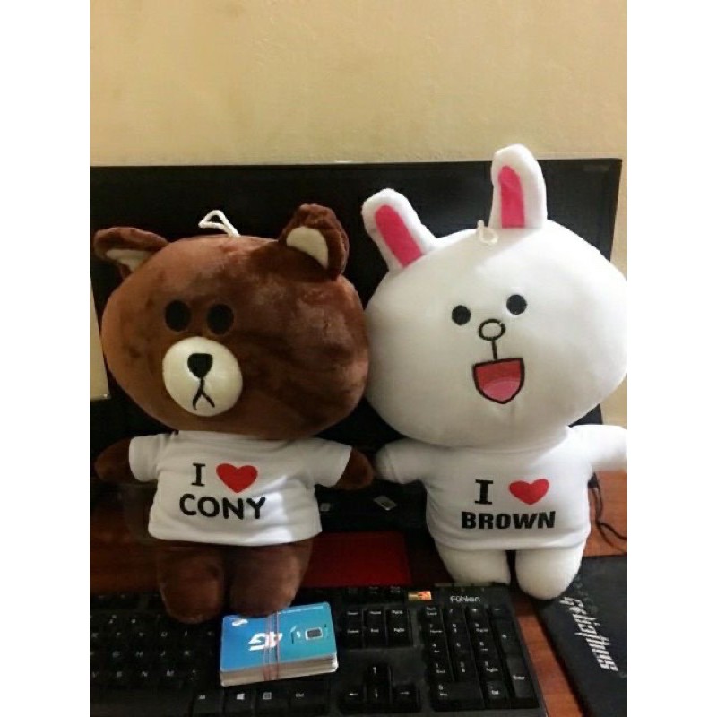 Gấu bông cặp đôi Brown và Thỏ Cony siêu dễ thương 💋 40cm