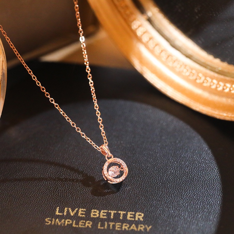 [Jiudolan] Vòng Cổ Zircon Sáng Bóng Sang Trọng Thời Trang Hàn Quốc Cho Nữ