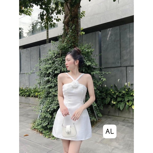 Đầm tacta 2 dây chéo ngực kèm tag hoa mã D22