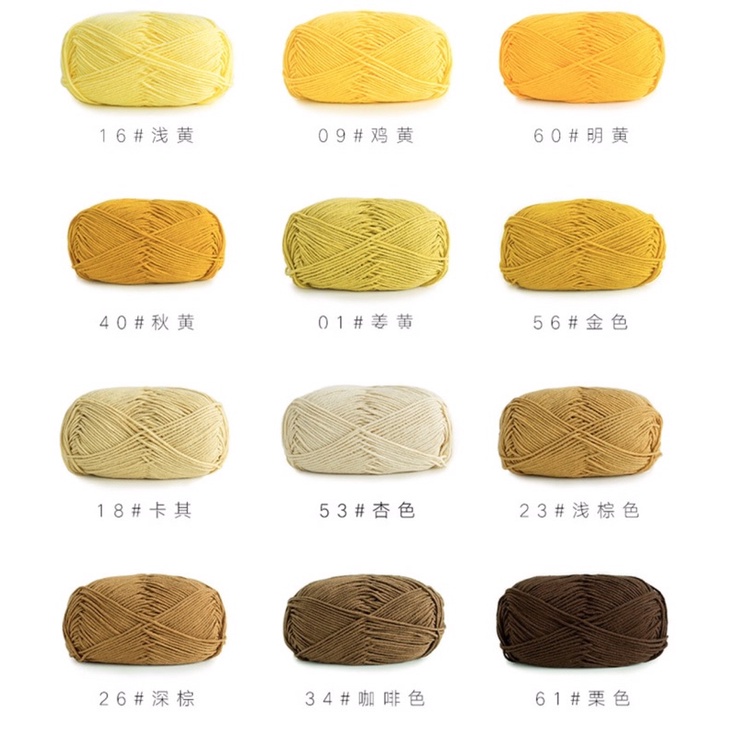 [SALE SỐC] Mã màu 1-20 Len cotton màu sắc đa dạng Susan’s Family 4 mềm mượt, không bai nhão 50gr/cuộn (MÃ MÀU TỪ 1-20)