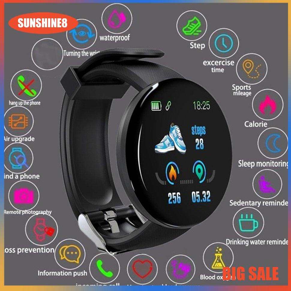 【SUN】đồng hồ thông minh Vòng đeo tay Smartband Theo dõi sức khỏe Vòng đeo tay Dây đeo màn hình màu không thấm nước