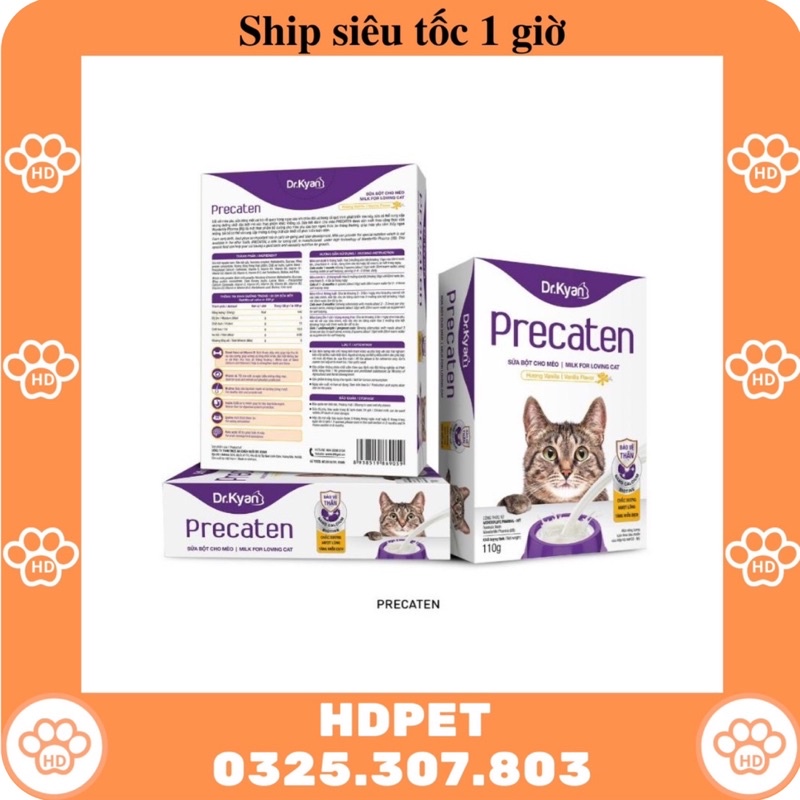 Sữa cho mèo precaten hộp giấy 110g - sữa bột cho mèo Dr.Kyan Precaten