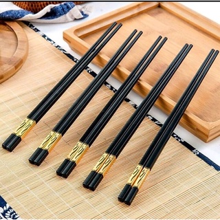 Bộ 10 đôi đũa mạ vàng hàn quốc cao cấp