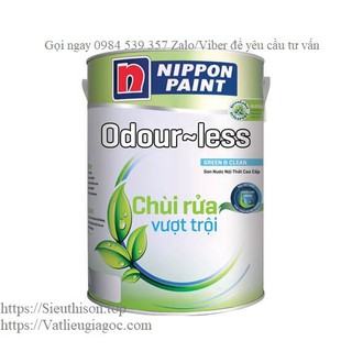 + sơn nội thất nippon odourless chùi rửa vượt trội, 1 lít, màu trắng