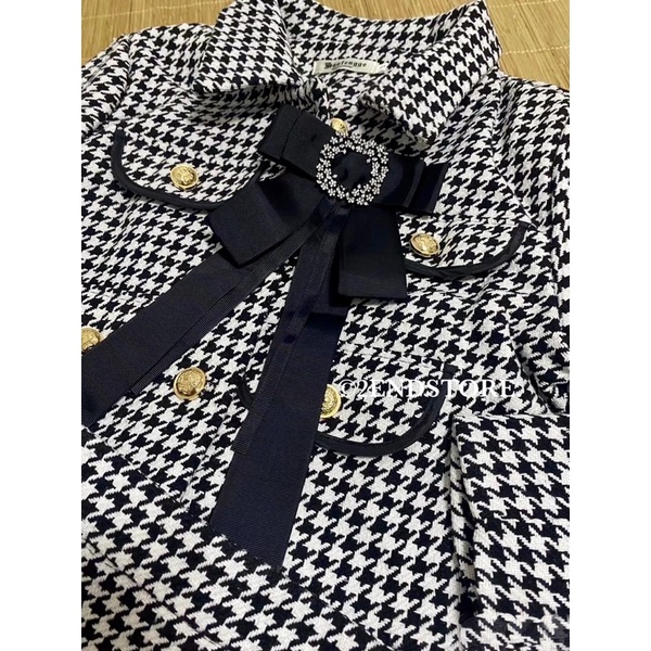 2END Set dạ tweed nữ chân váy dài