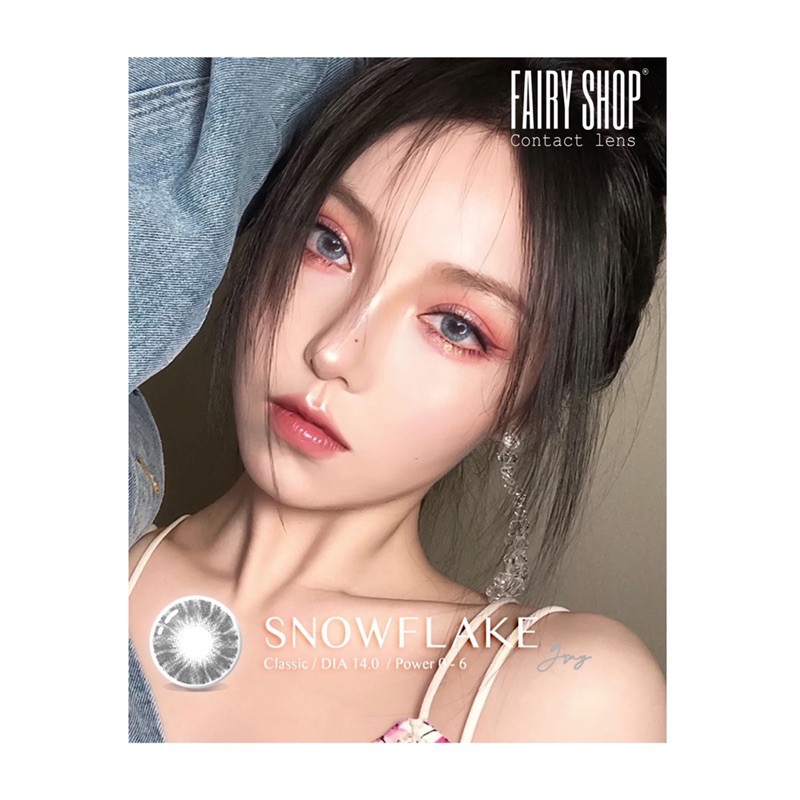 Áp tròng Snowflake Gray - RIA GRAY 14.0mm - Kính Áp Tròng FAIRY SHOP CONTACT LENS