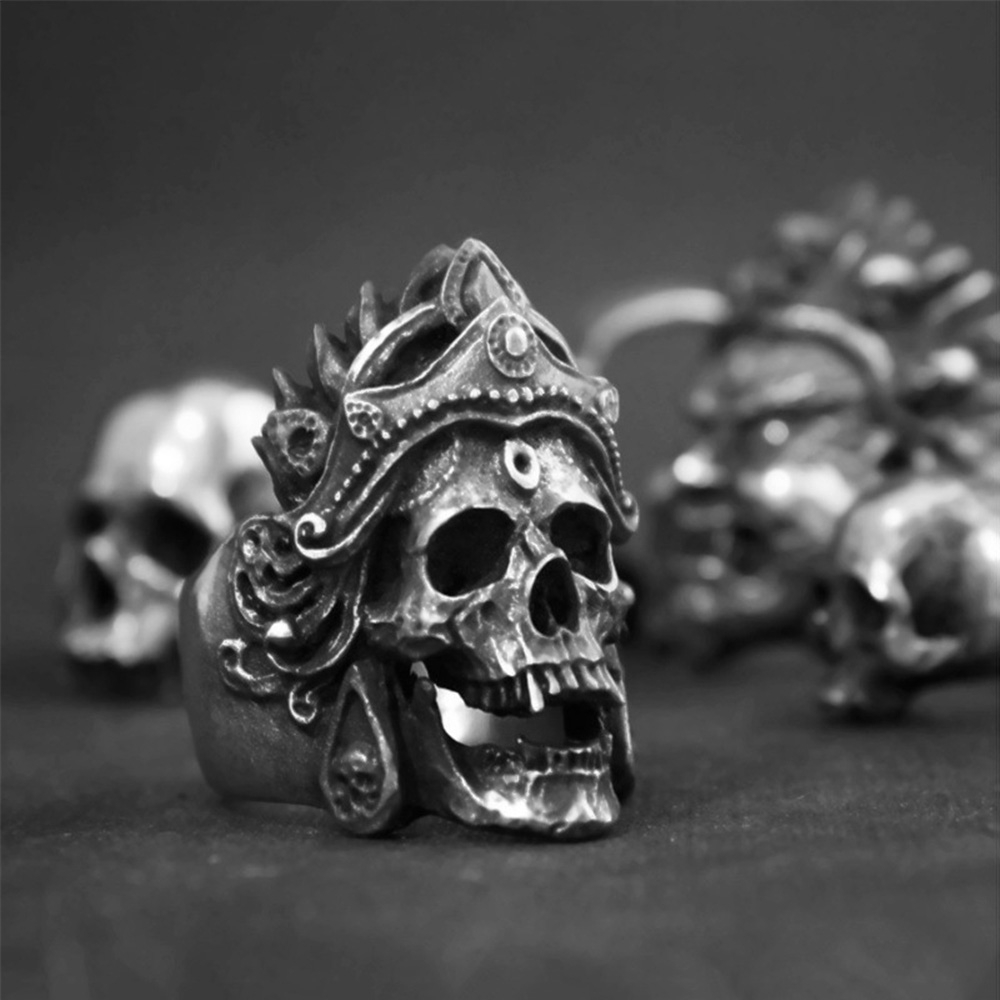Nhẫn Inox Hình Đầu Lâu Phong Cách Vintage Cho Nam