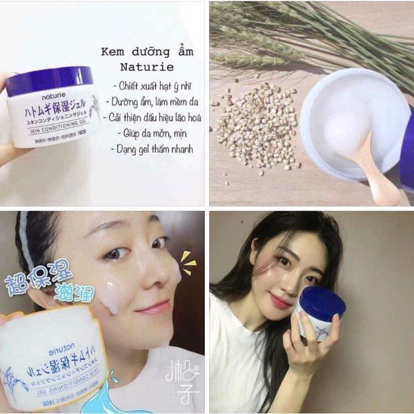 Kem Dưỡng Ẩm Trẻ Hoá Da Ý Dĩ Naturie Hatomugi Skin Conditioning Gel 180g Nhật Bản - Hecca Cosmetics &amp; Beauty