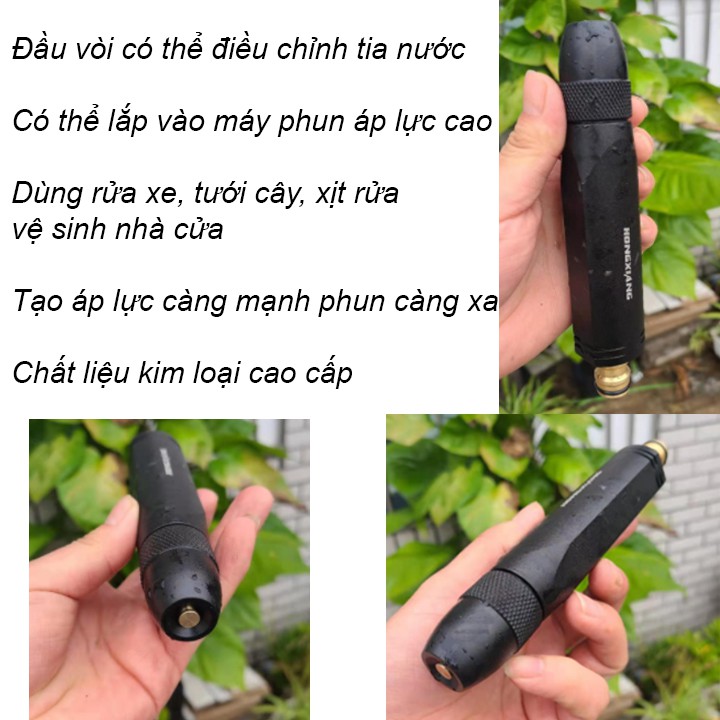 Đầu Vòi Phun Nước Áp Lực Cao Dùng Rửa Xe, Tưới Cây Chất Liệu Kim Loại TR1101