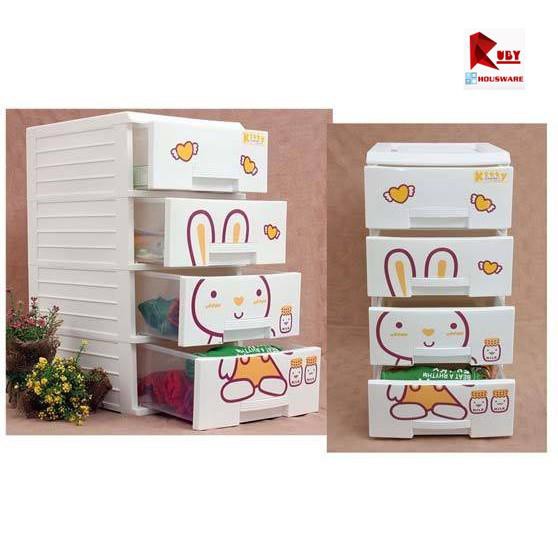 Tủ KITTY mini 4 tầng - Song Long, tủ nhựa, tủ quần áo, tủ cho bé, tủ mini | BigBuy360 - bigbuy360.vn