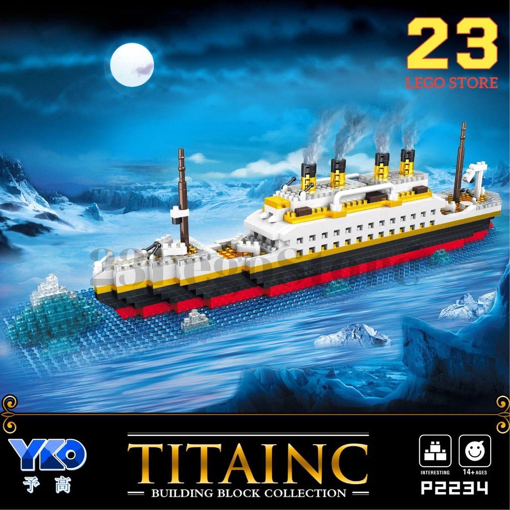 Bộ đồ chơi lắp ghép Tàu Titanic cỡ nhỏ dài 32cm , Titanic Ship làm đồ trang trí hoặc quà tặng độc đáo