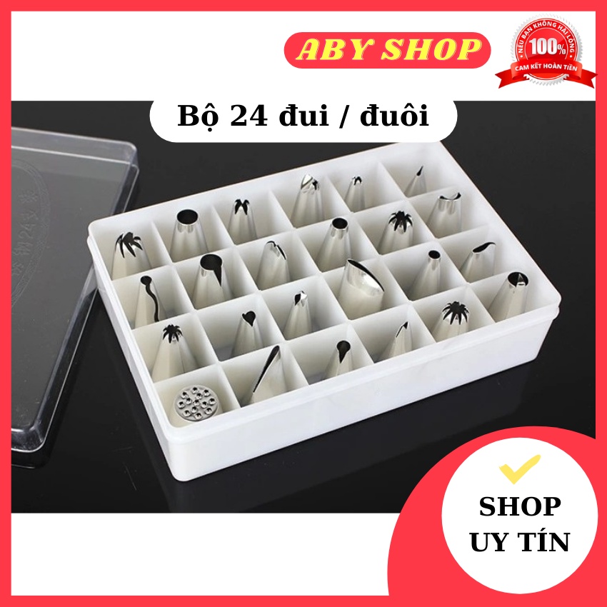 Bộ 24 đui / đuôi ⚡ HÀNG LOẠI 1 ⚡ bộ bắt bông kem 24 đuôi giúp bạn thỏa sức trang trí bánh kem