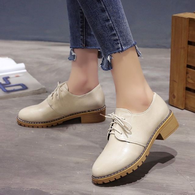 [A25] (sẵn Đen, Trắng size 38) Giày BOOT Oxford NỮ THỜI TRANG