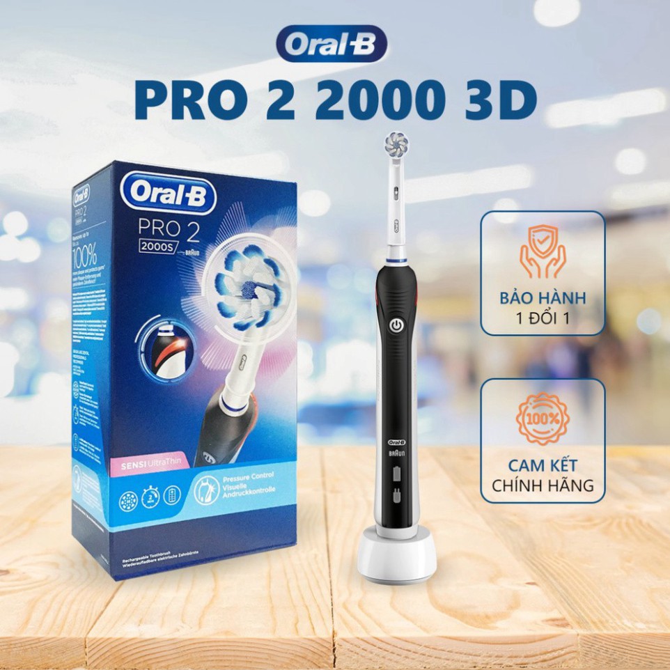 SALE KHÔ MÁU Bàn chải điện Oral-B Pro 2 2000 2000S 3D SALE KHÔ MÁU
