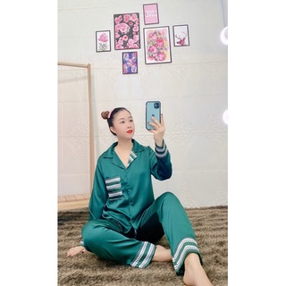 ĐỒ BỘ NỮ PIJAMA LỤA SATIN TAY DÀI QUẦN DÀI