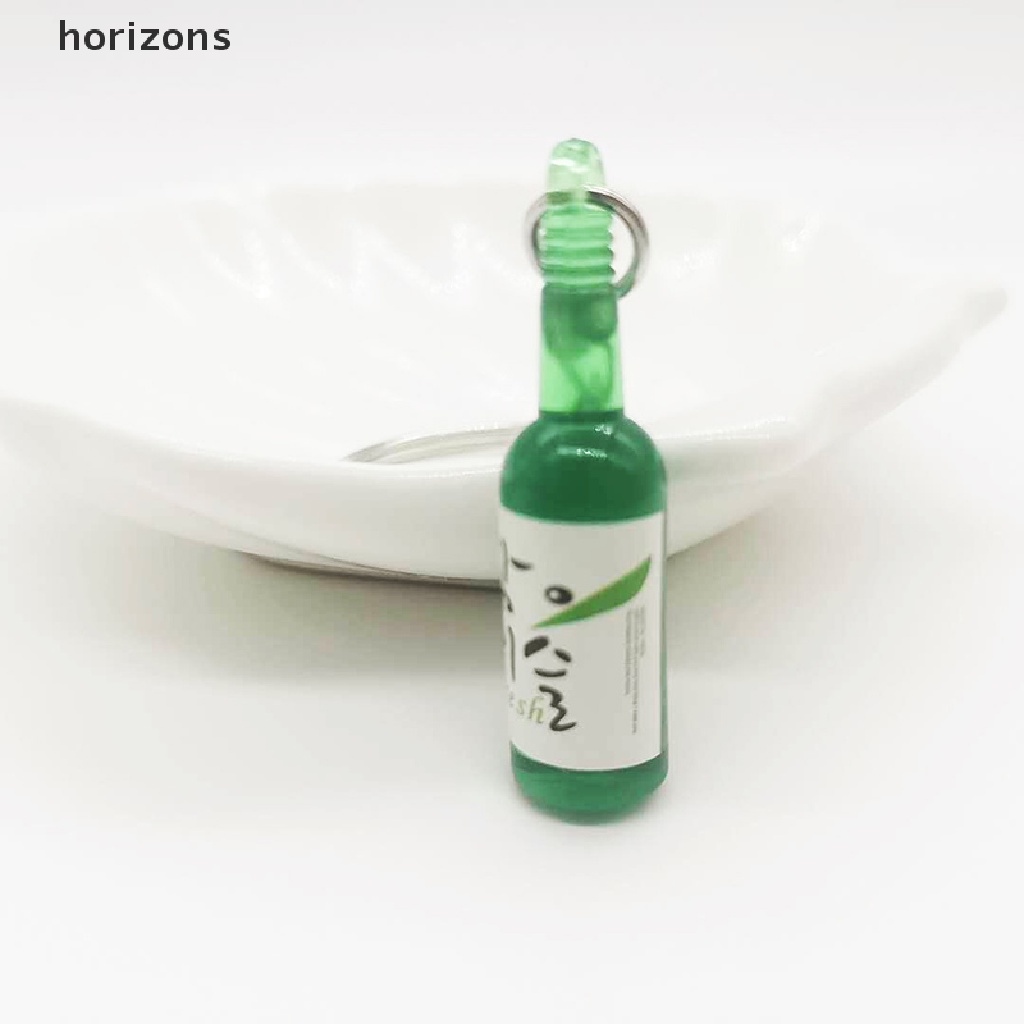 Móc khóa resin hình chai bia / rượu độc đáo phong cách Hàn Quốc