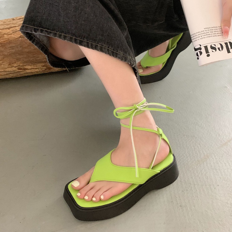 Giày Sandal Thắt Dây Đế Dày Phong Cách La Mã Cổ Điển Thời Trang Mùa Hè Hàng Mới Dành Cho Bạn Nữ 2022