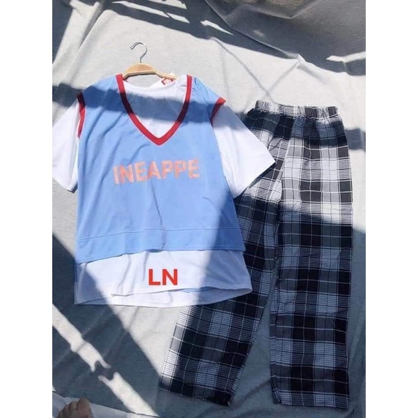 Sét 3 Ineappe + quần kẻ DA6